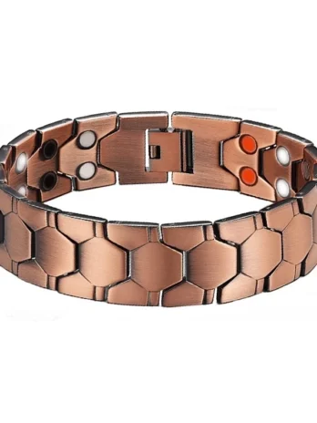 Bracelet magnétique en cuivre sain pour hommes, soulagement de la douleur, arthrite, bio-énergie, pression artérielle, bijoux de santé