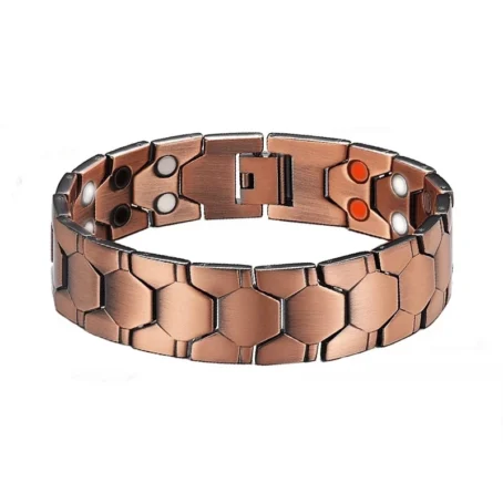 Bracelet magnétique en cuivre sain pour hommes, soulagement de la douleur, arthrite, bio-énergie, pression artérielle, bijoux de santé – Image 2