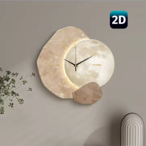 Horloge murale moderne en forme de Lune avec LED