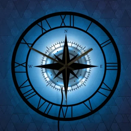 Horloge Murale Design Boussole Rose des Vents – Image 5