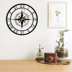 Horloge Murale Design Boussole Rose des Vents