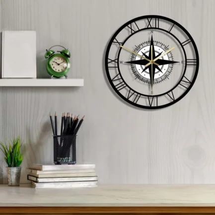 Horloge Murale Design Boussole Rose des Vents – Image 3