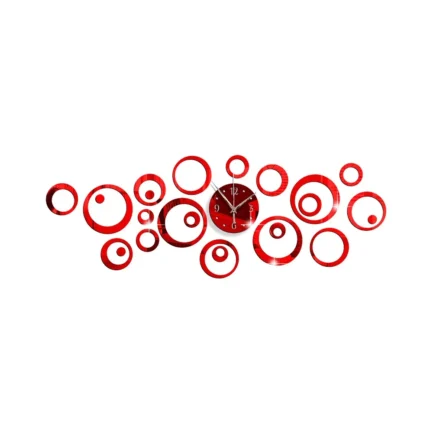 Horloge Murale Grande Taille Cercle Miroir Acrylique 3D – Image 6